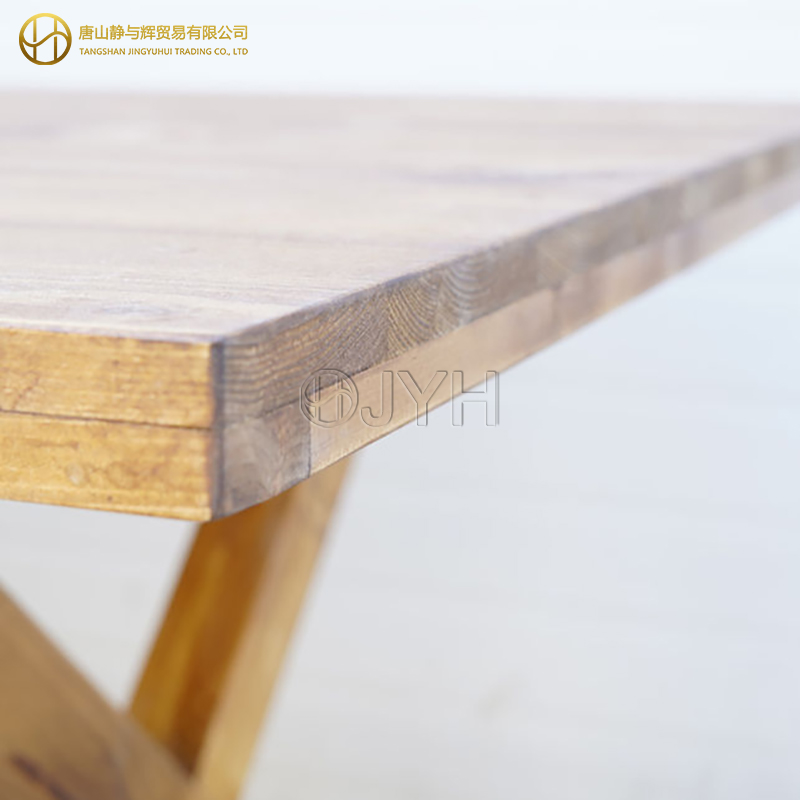 Rectangle X Cross Leg Solid Pine Folding Farm Table - Image 6