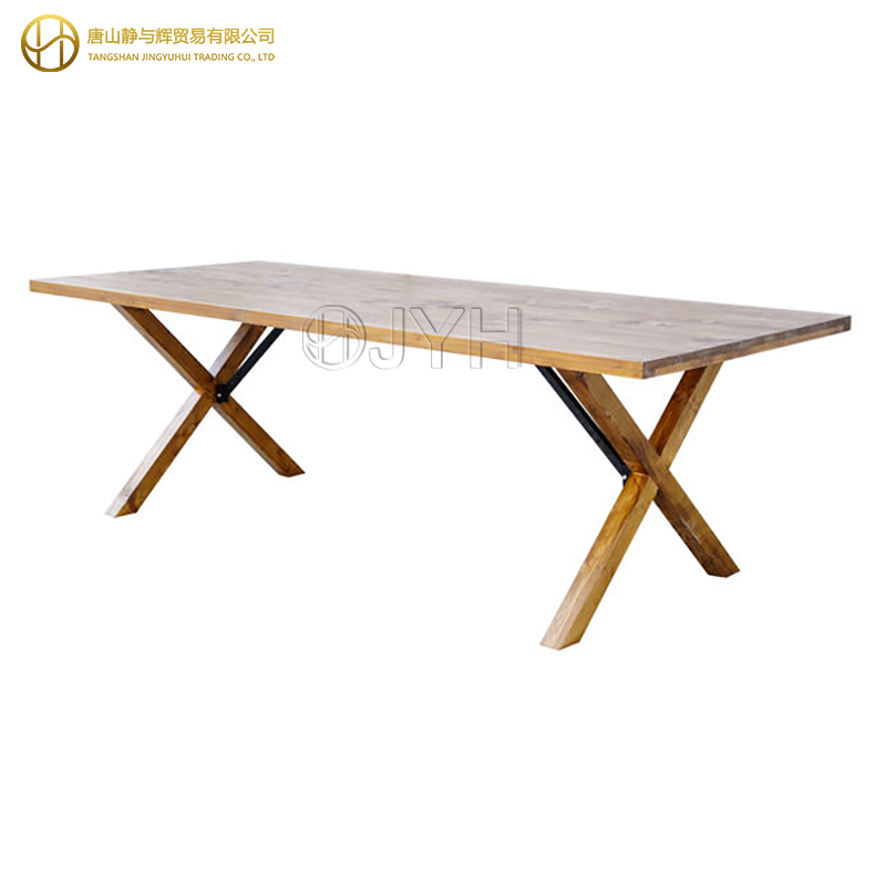 Rectangle X Cross Leg Solid Pine Folding Farm Table