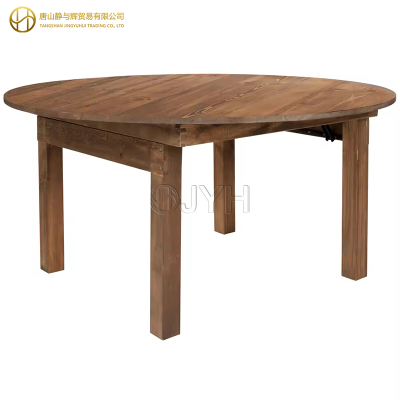 Round Wooden Farmhouse Table - Image 3