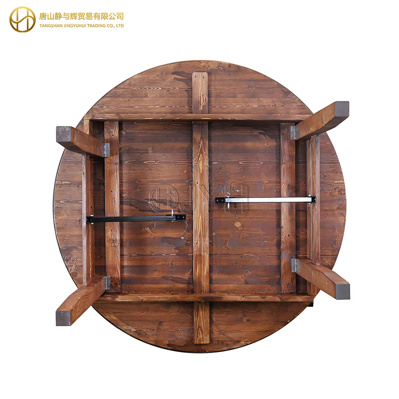 Round Wooden Farmhouse Table - Image 4