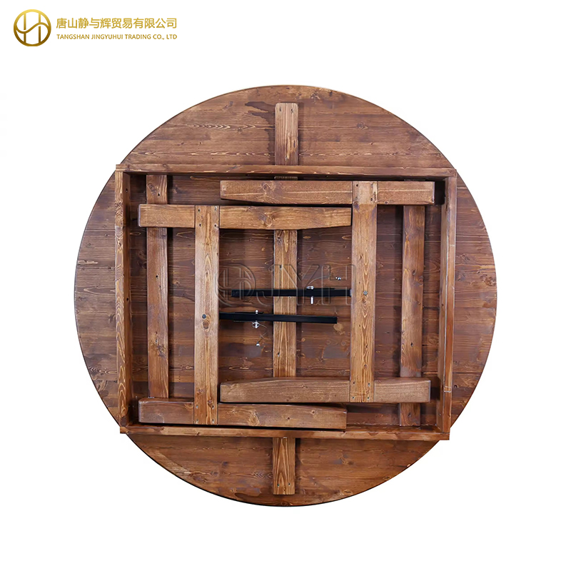 Round Wooden Farmhouse Table - Image 5