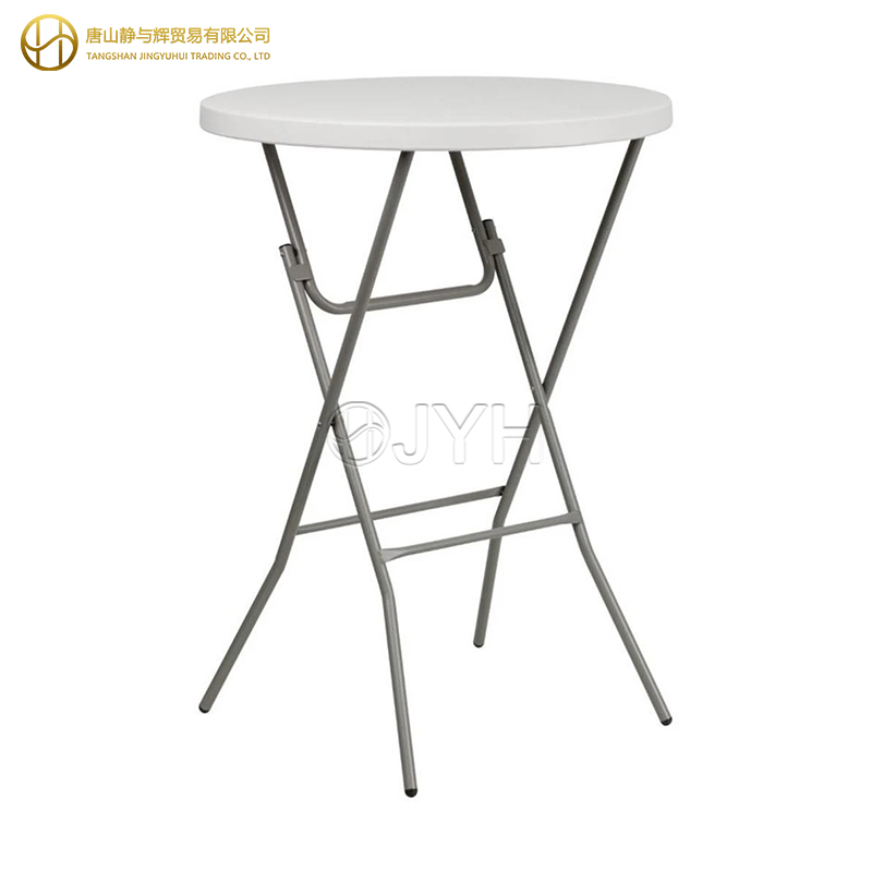 Round HDPE Plastic Bar Height Folding Table - 2.6ft (80cm)