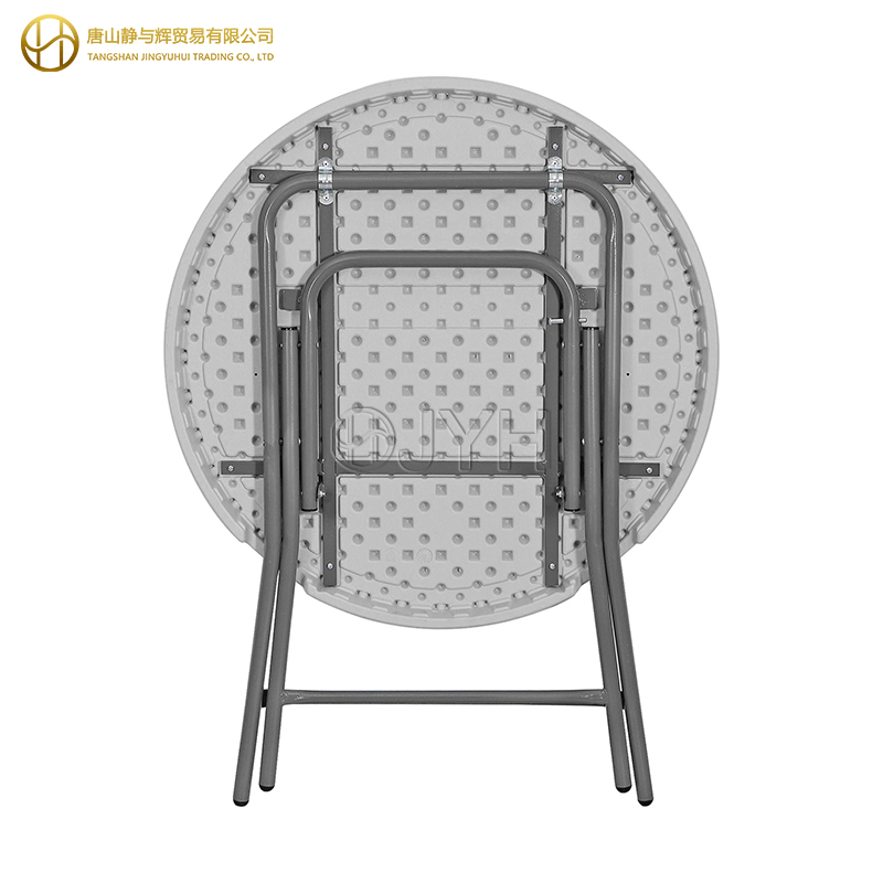 32"Round HDPE Plastic Folding Table - 2.6ft (80cm) - Image 5
