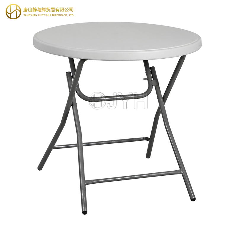 32"Round HDPE Plastic Folding Table - 2.6ft (80cm) - Image 3