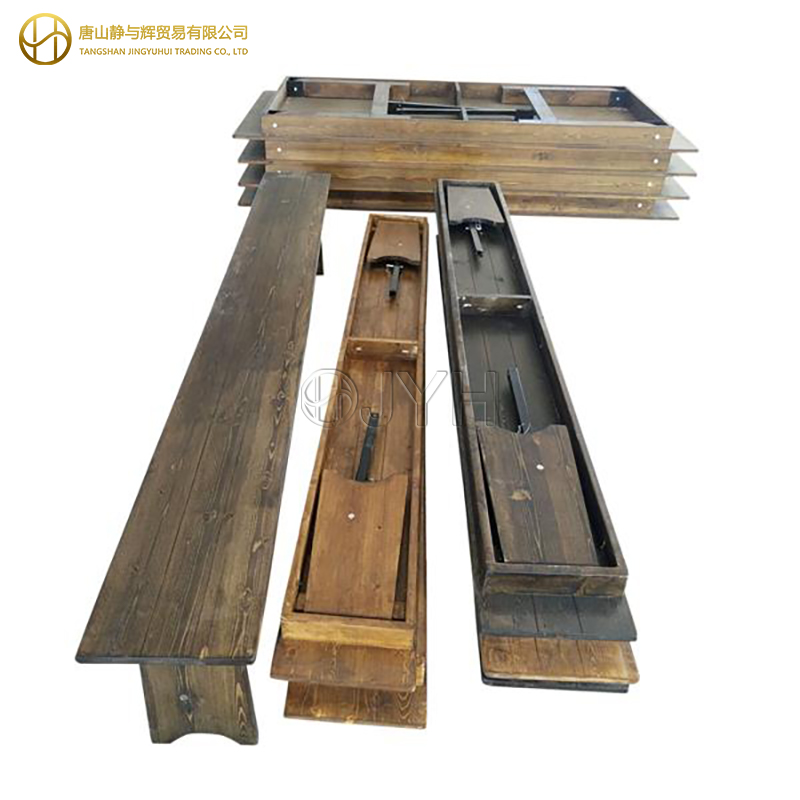 Rectangle Wooden Farmhouse Table Bench - Image 9