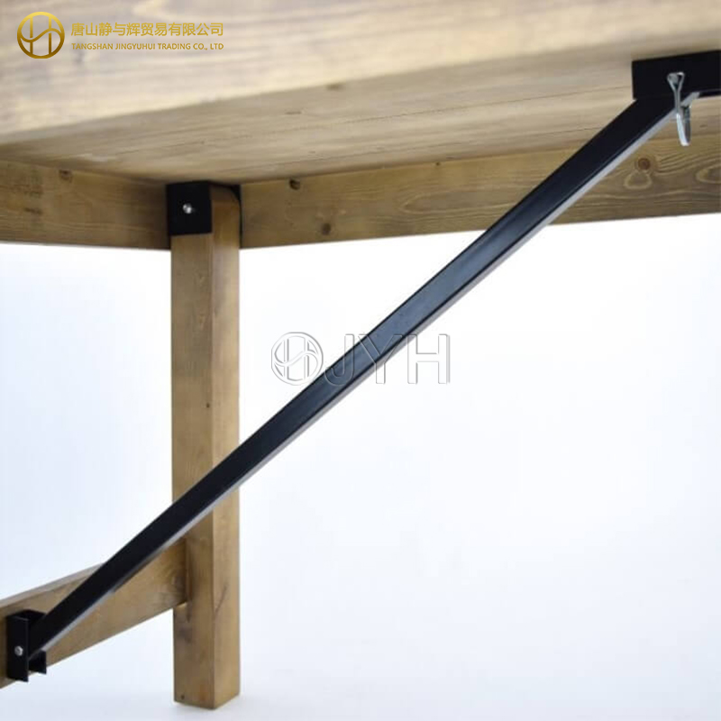 Antique Rustic Rectangle Straight Leg Solid Pine Folding Farm Table - Image 11