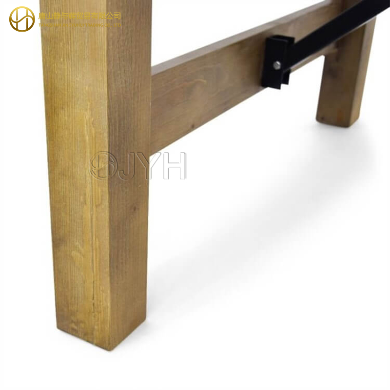 Antique Rustic Rectangle Straight Leg Solid Pine Folding Farm Table - Image 10