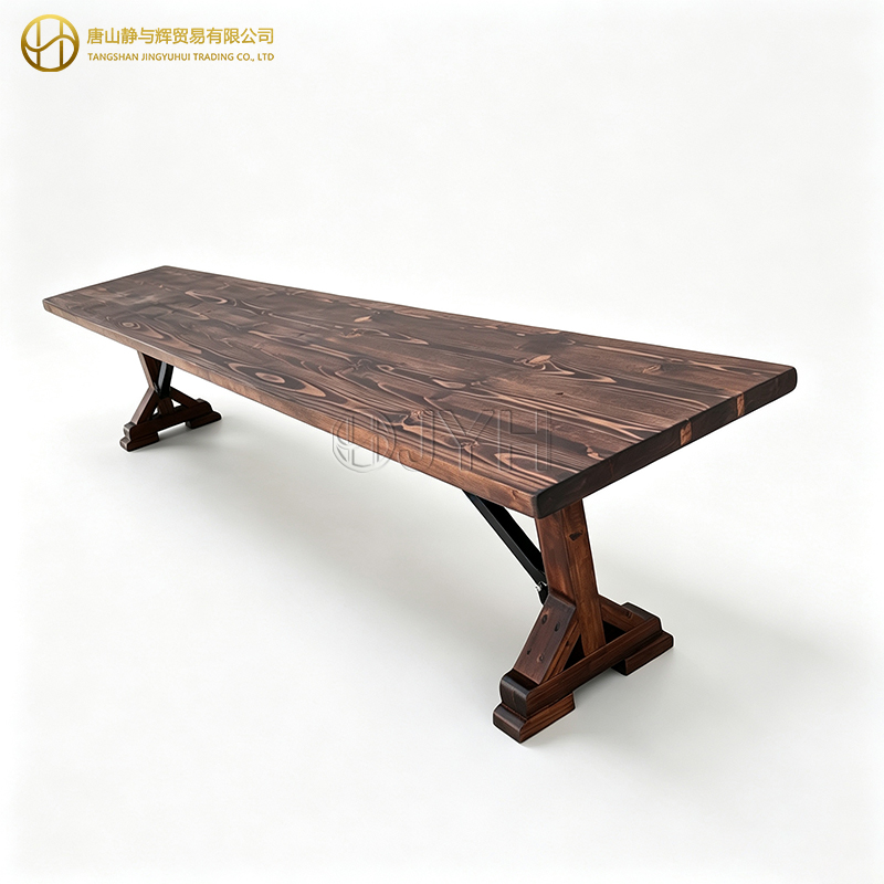 Rectangle Wooden Farmhouse Table Bench - Image 6