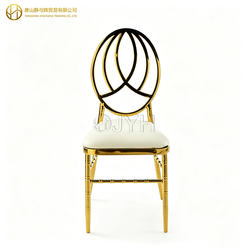 Stackable Gold Oval Ring Back Phoenix Wedding Banquet Chair
