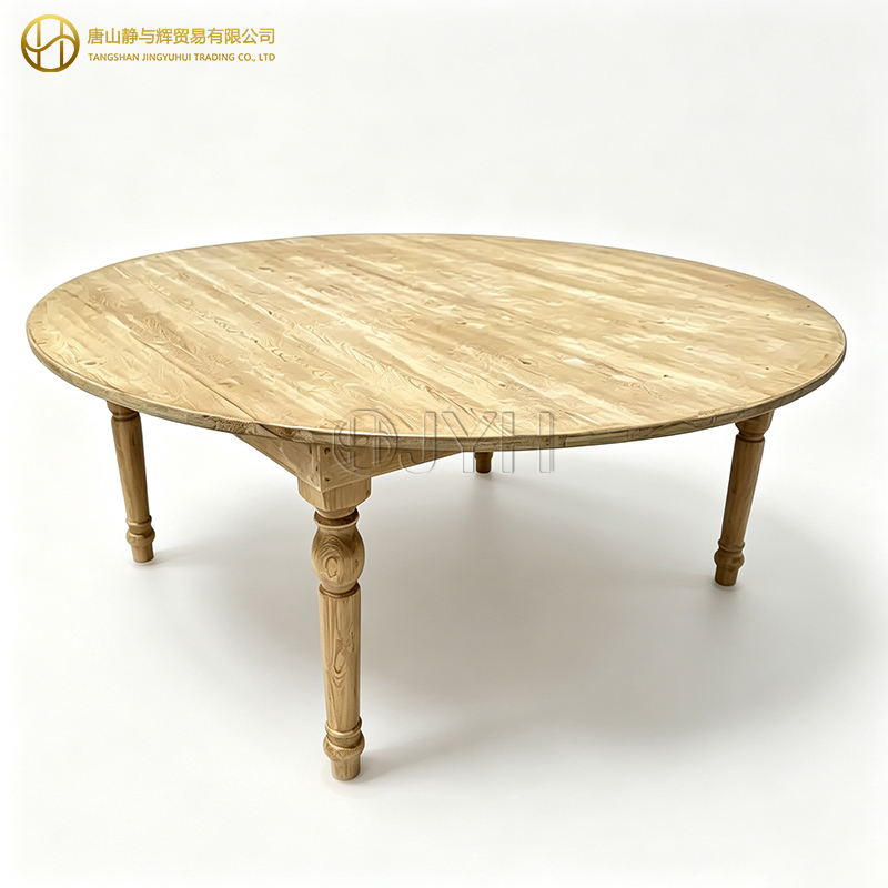 Round Wooden Farmhouse Table