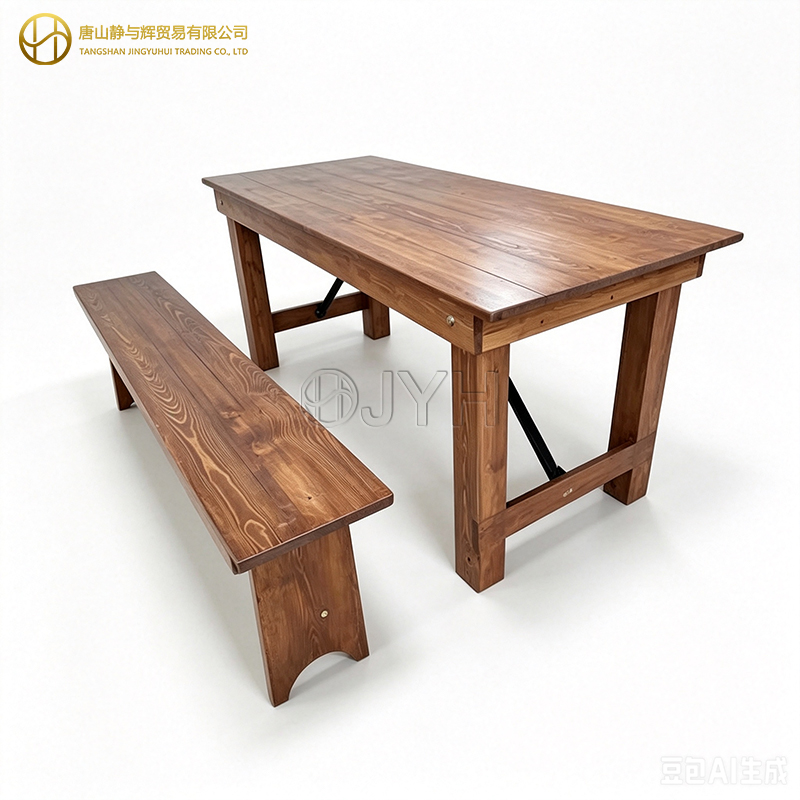 Rectangle Wooden Farmhouse Table Bench