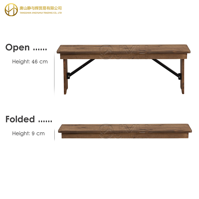 Rectangle Wooden Farmhouse Table Bench - Image 7