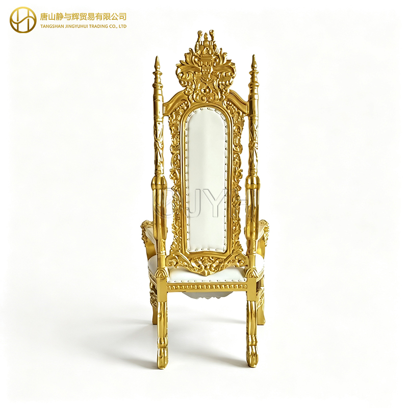 Luxury Gold White Wedding Throne Chair High Back King Queen Chair - Image 7