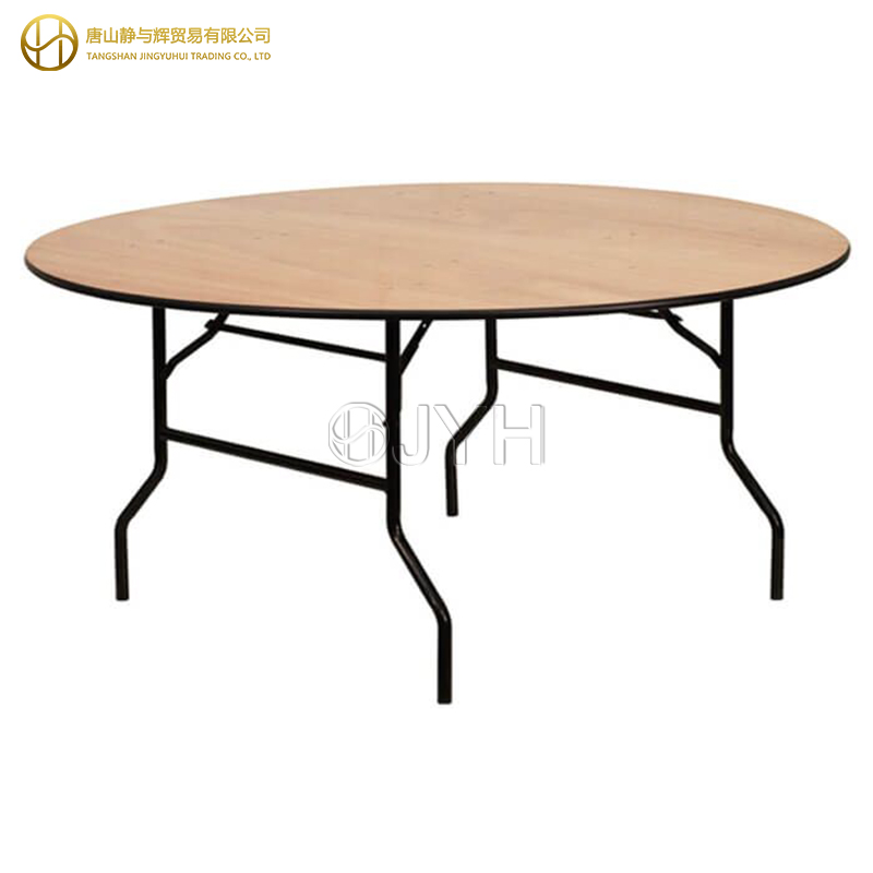 6ft Round Wood Folding Banquet Table(183cm)
