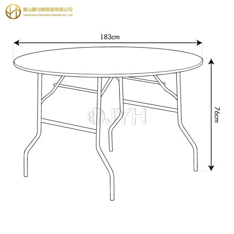6ft Round Wood Folding Banquet Table(183cm) - Image 5