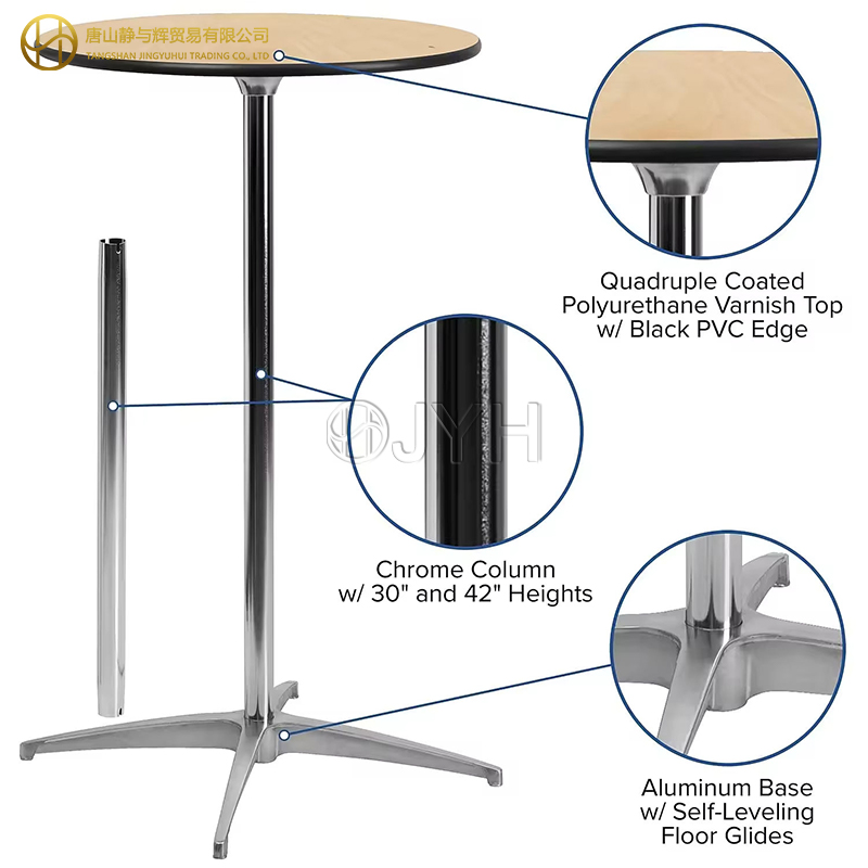 Wood Round Cocktail Table - Image 4