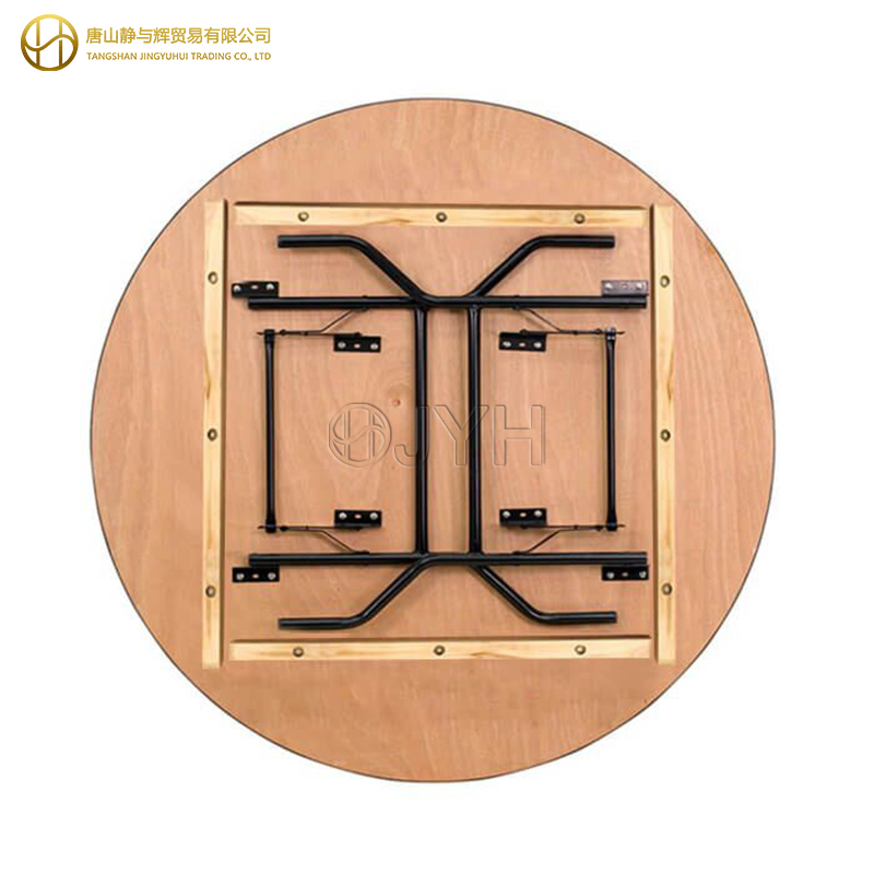 6ft Round Wood Folding Banquet Table(183cm) - Image 3