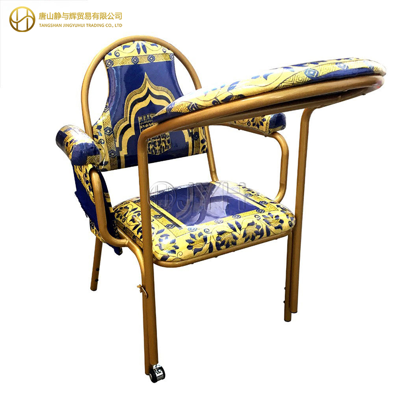 Stackable Mosque Islamic Worship Prayer Chair With Wheels & Side Pocket