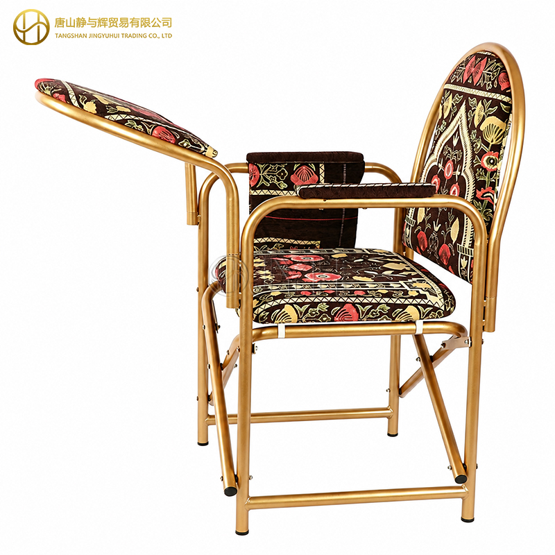 Metal Frame Islamic Mosque Folding Salah Prayer Chair with Writing Table