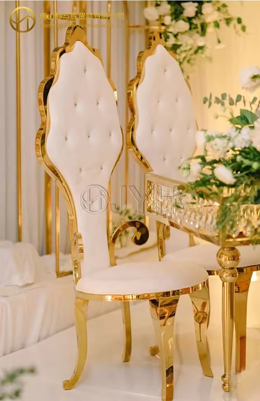 Luxury High Back Stainless Steel Wedding Event Chair - Image 4