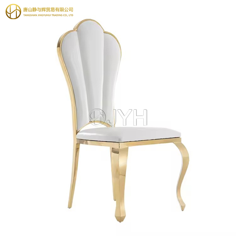 Luxury Flower Petal Back Gold Stainless Steel Wedding Reception