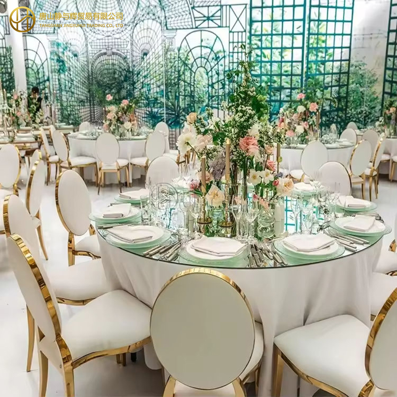 Gold O Back Stainless Steel Wedding Chair - Image 5